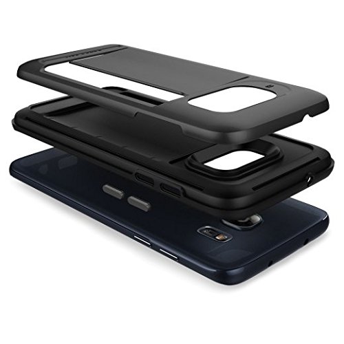 Galaxy S7 edge impact proof hybrid case card clip