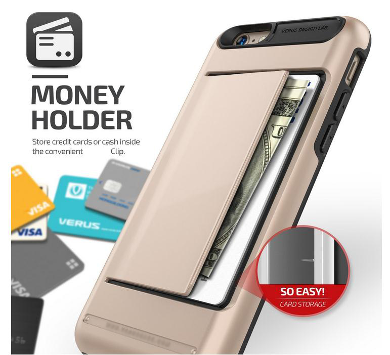 iPhone 6 6s impact proof hybrid case card clip