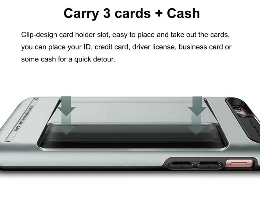 iPhone 5 5s SE impact proof hybrid case card clip
