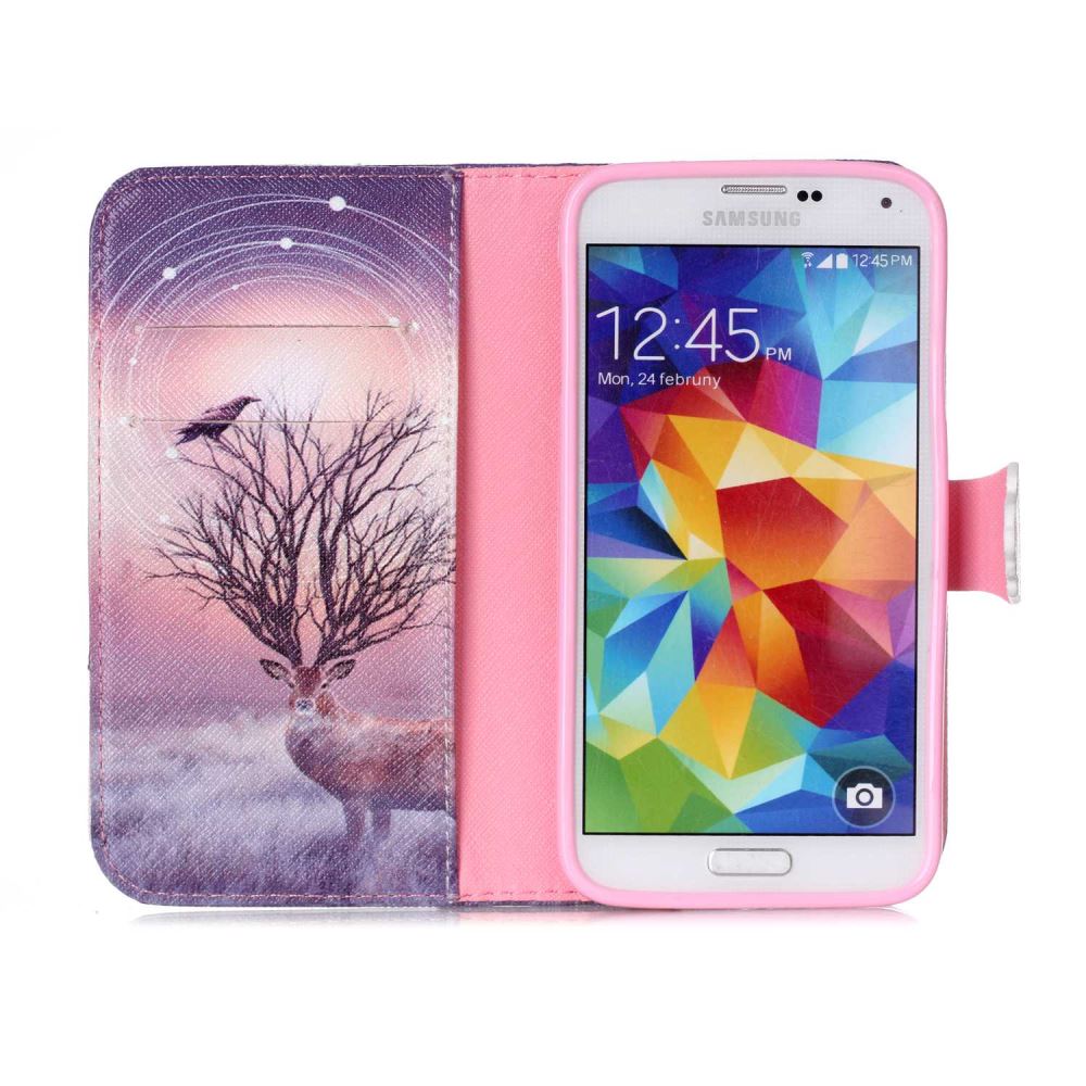 Galaxy S5 case wallet leather case printed