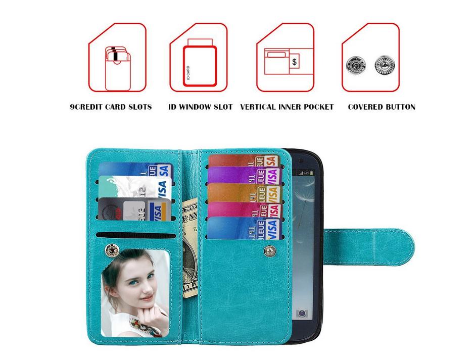 Galaxy S3 double wallet leather case detachable Galaxy S3 double wallet leather case detachable