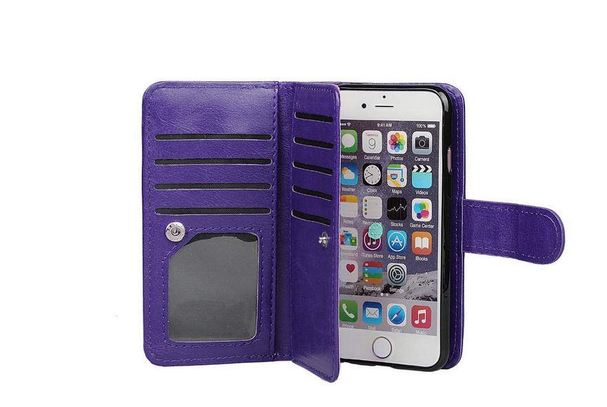 Iphone 6 6s plus detachable wallet leather case