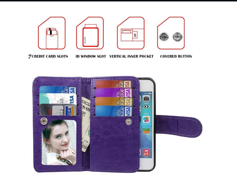 Iphone 5 5s se full wallet leather case detachable Iphone 5 5s se full wallet leather case detachable
