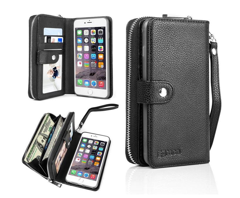 iPhone 5 5s SE coin wallet case detachable full wallet leather case