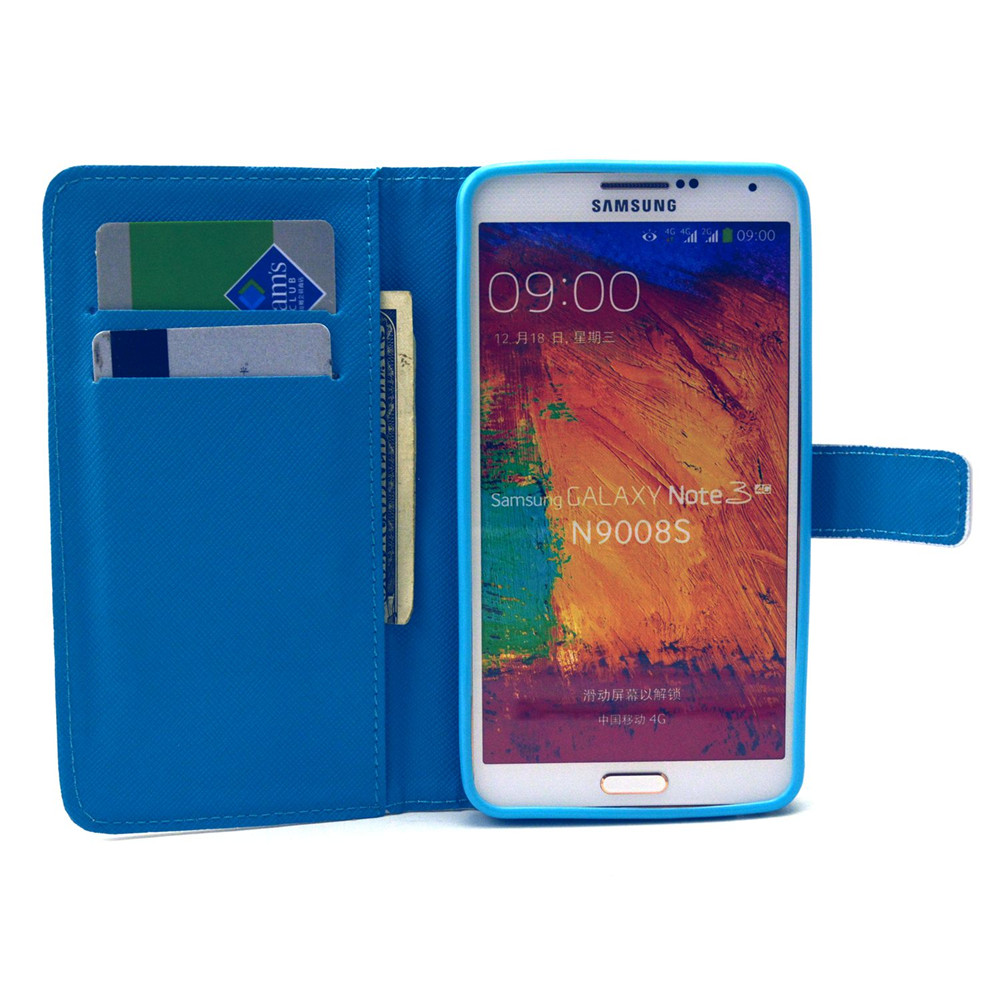 Galaxy NOTE 3 case wallet leather case printed