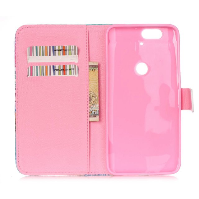 Google Nexus 6P case wallet leather case printed