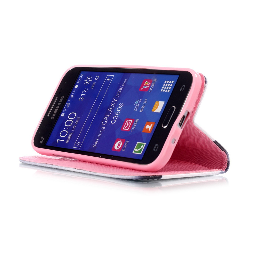 Galaxy Core Prime case wallet leather case printed