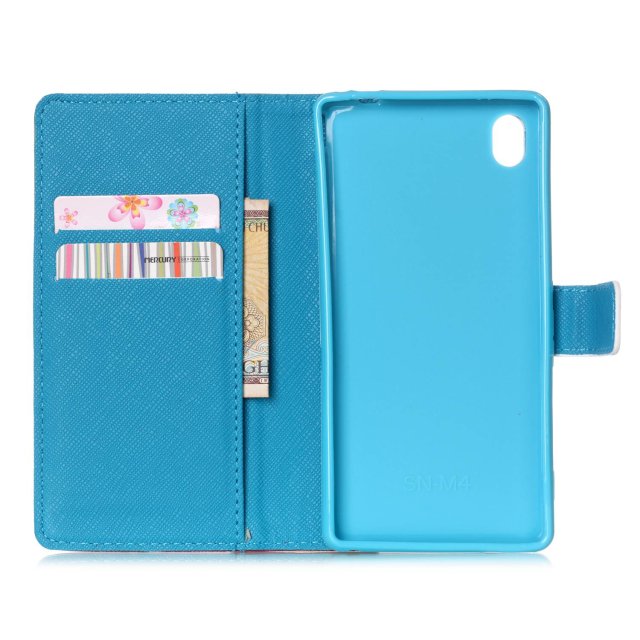 Sony M4 Aqua case wallet leather case printed