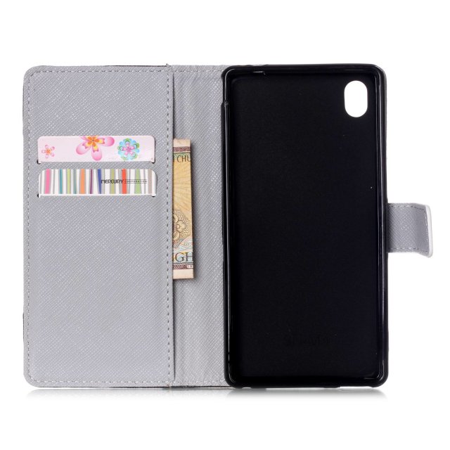 Sony M4 Aqua case wallet leather case printed