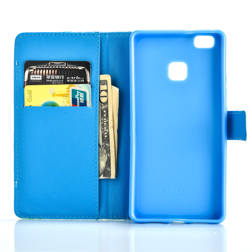 Huawei P9 lite case wallet leather case printed