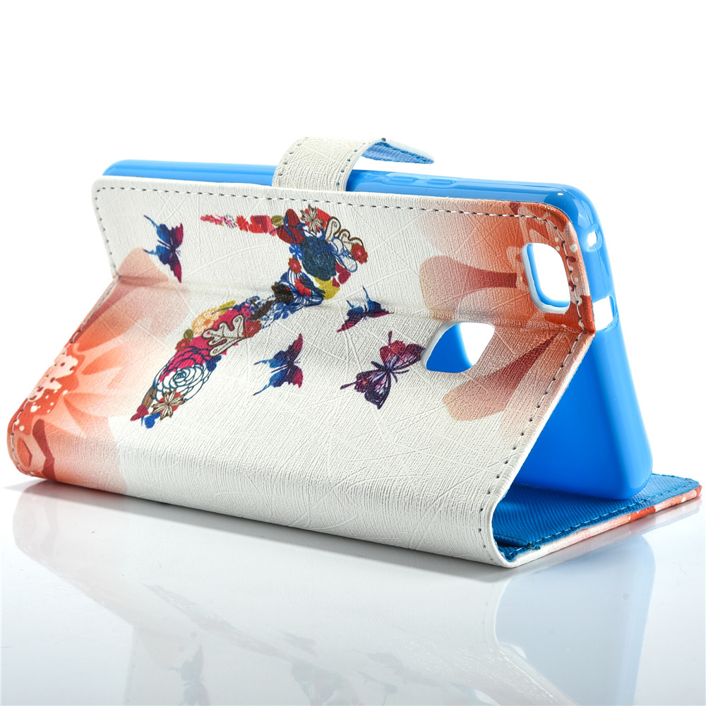 Huawei P9 lite case wallet leather case printed