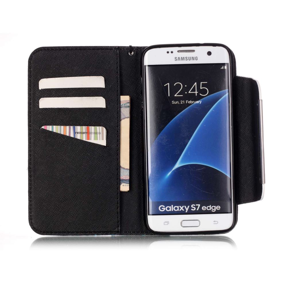 Galaxy S7 EDGE case wallet leather case printed