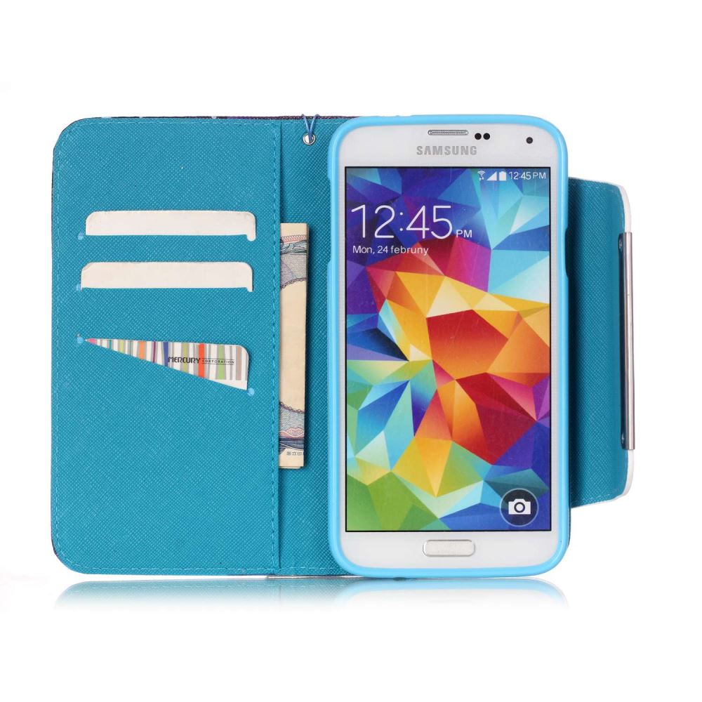 Galaxy S5 case wallet leather case printed