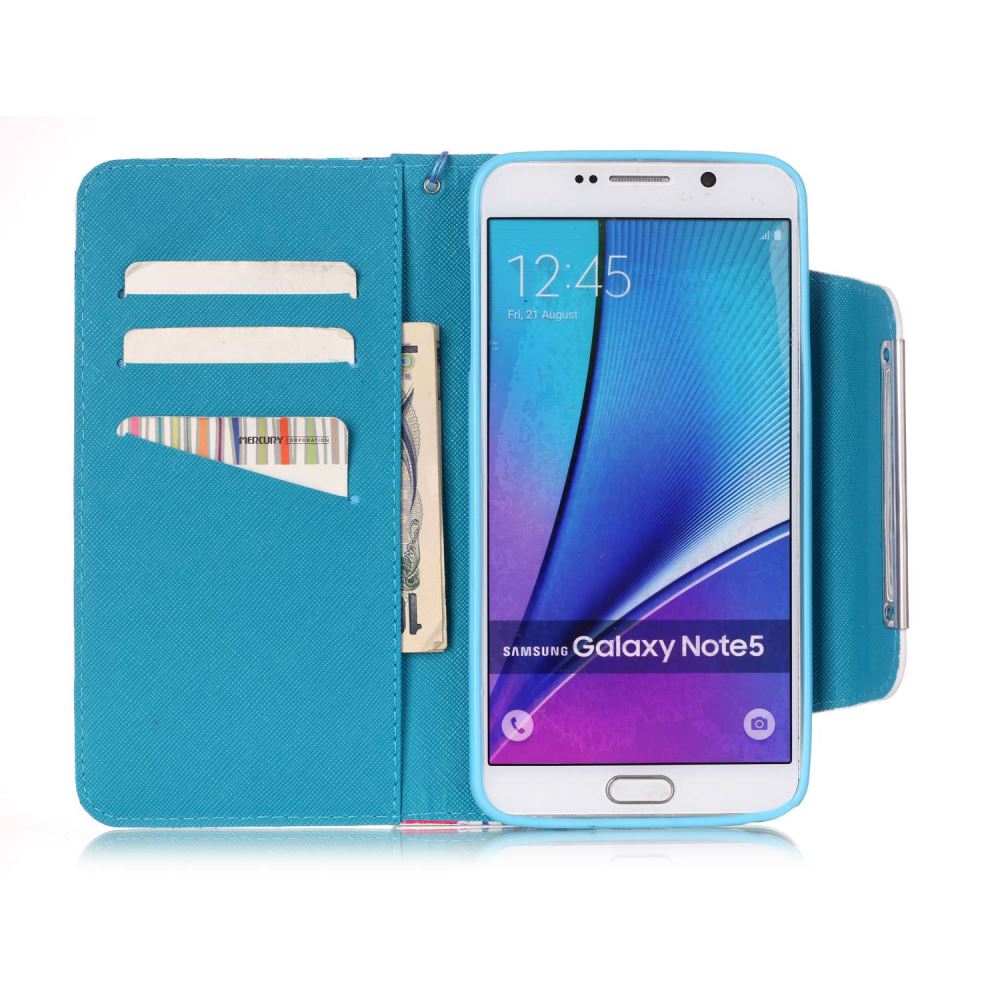Galaxy NOTE 5 case wallet leather case printed