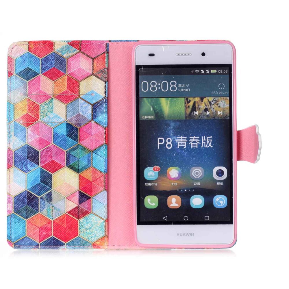 Huawe P8 LITE case wallet leather case printed