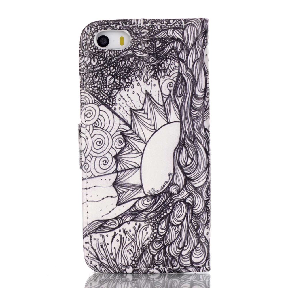 iPhone 5 5s SE case wallet leather case printed