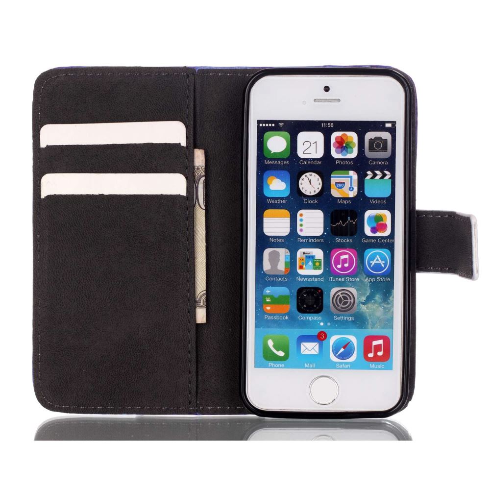 iPhone 5 5s SE case wallet leather case printed