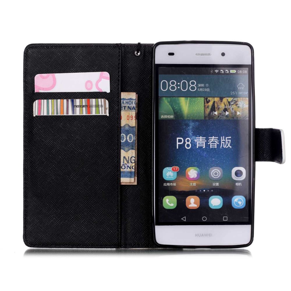 Huawei P8 LITE case wallet leather case printed