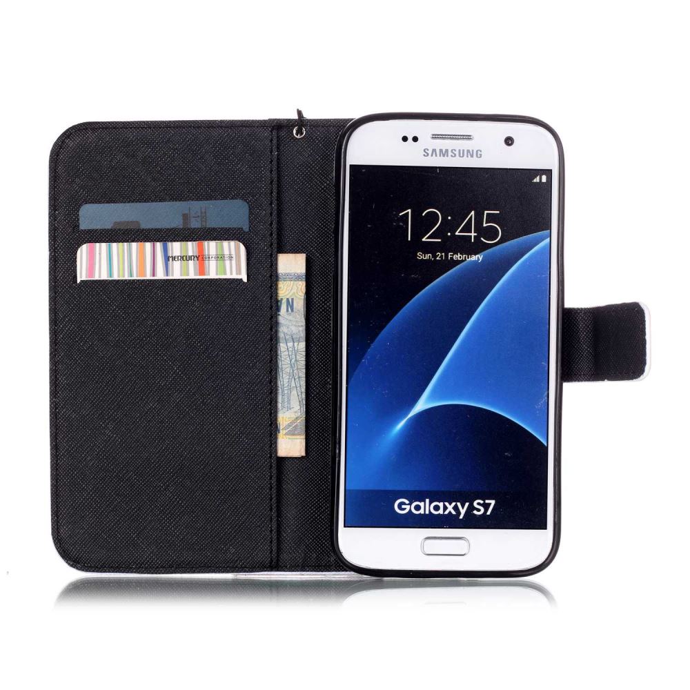 Galaxy S7 case wallet leather case printed