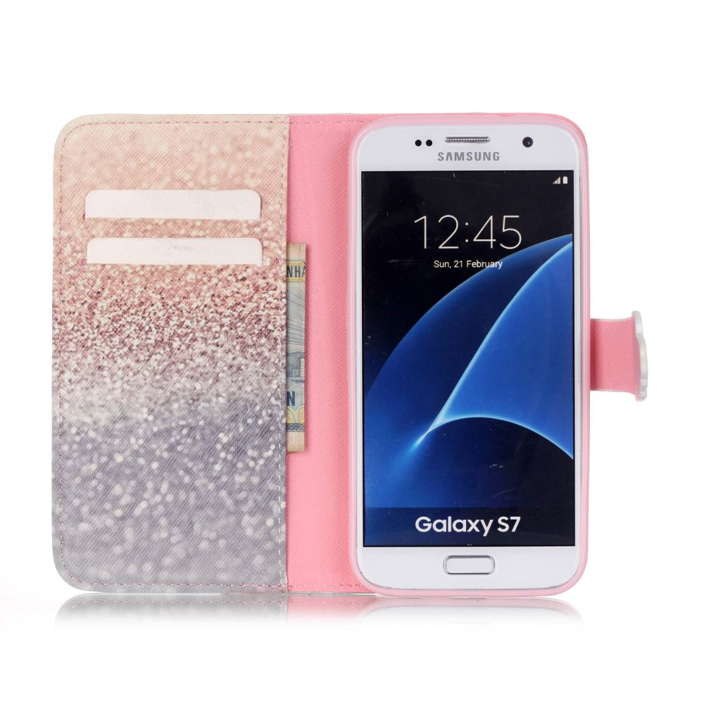 Galaxy S7 case wallet leather case printed