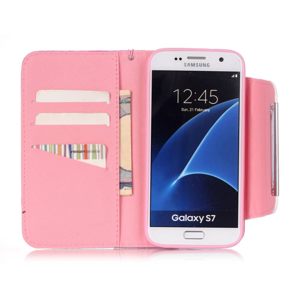 Galaxy S7 case wallet leather case printed