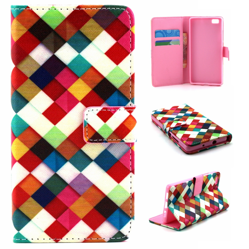 Huawei P8 case wallet leather case printed
