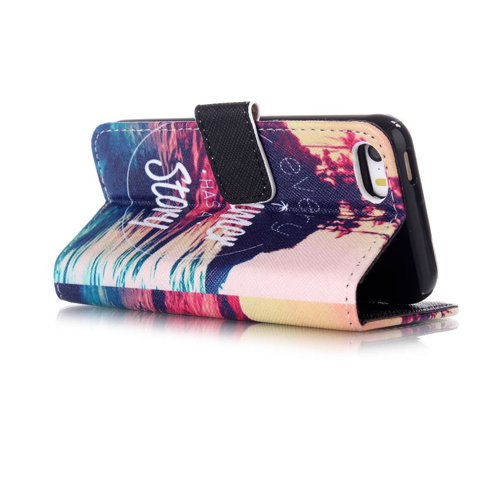 iPhone 5 5s SE case wallet leather case printed