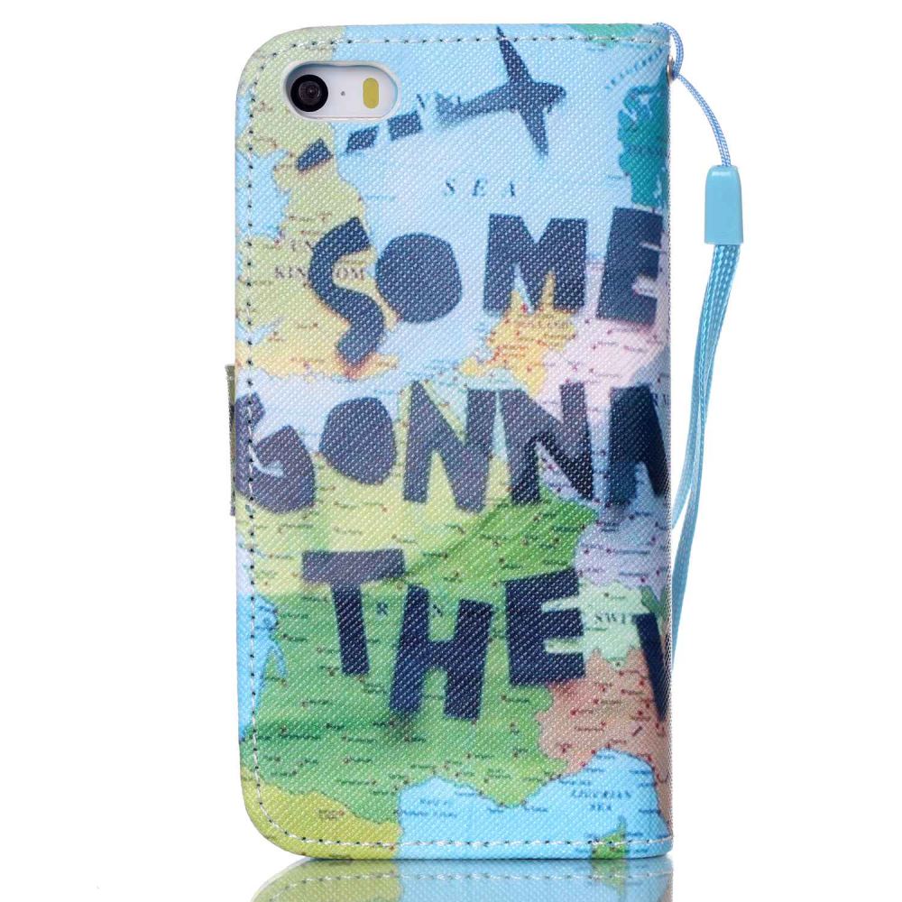 iPhone 5 5s SE case wallet leather case printed