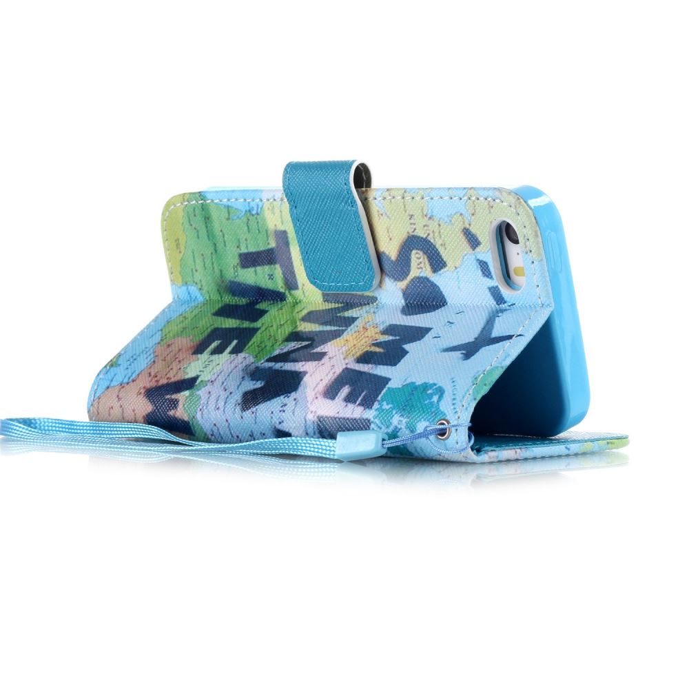 iPhone 5 5s SE case wallet leather case printed
