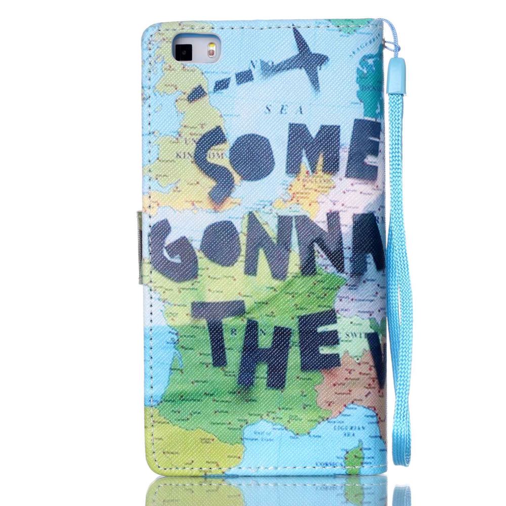 Huawei P8 LITE case wallet leather case printed