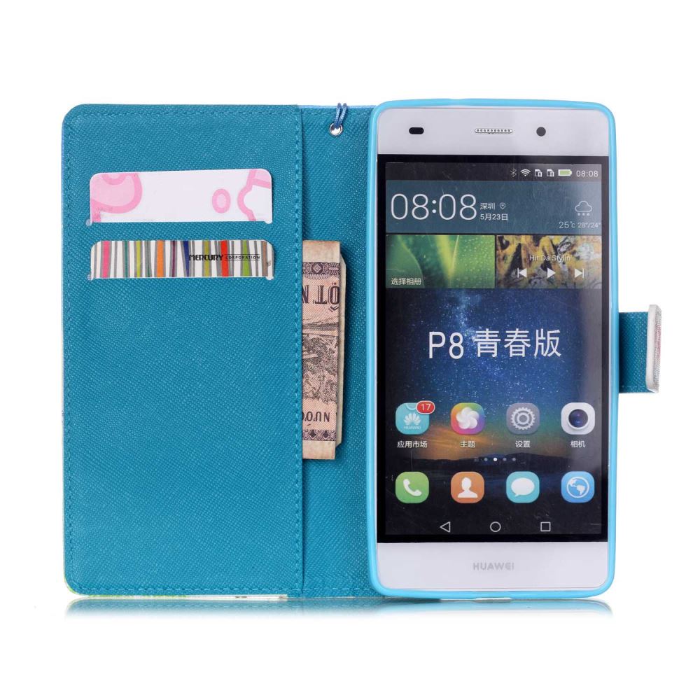 Huawei P8 LITE case wallet leather case printed