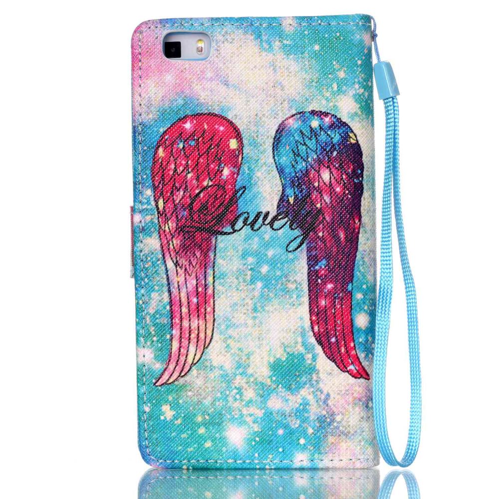 Huawei P8 LITE case wallet leather case printed