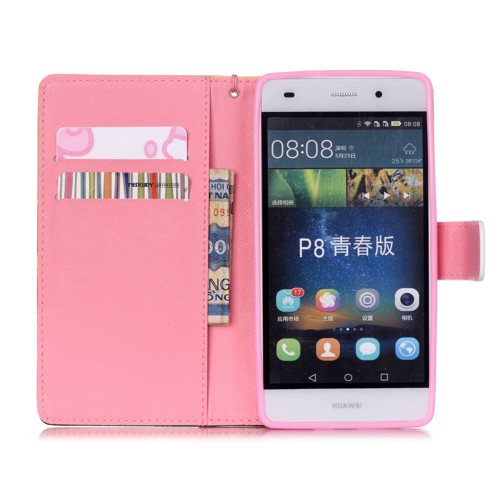 Huawei P8 LITE case wallet leather case printed