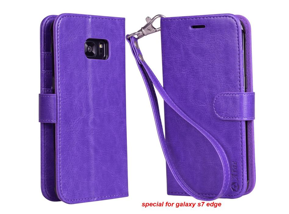 Galaxy S7 edge vintage fine leather wallet case