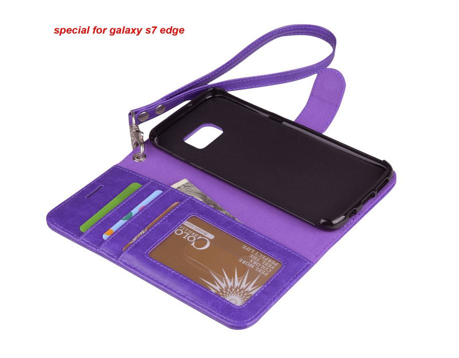 Galaxy S7 edge vintage fine leather wallet case