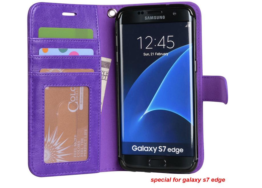 Galaxy S7 edge vintage fine leather wallet case