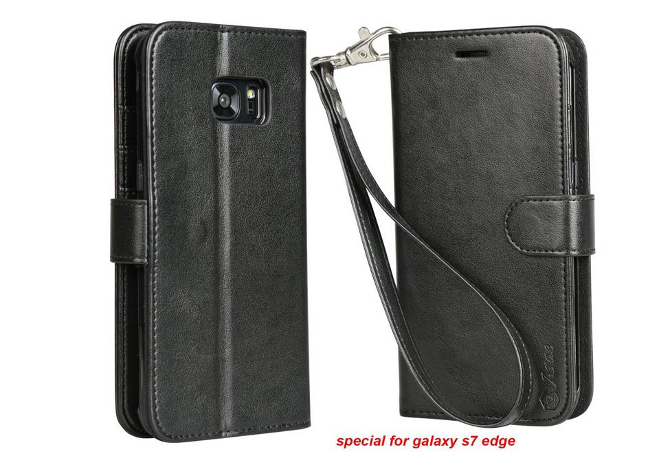 Galaxy S7 edge vintage fine leather wallet case