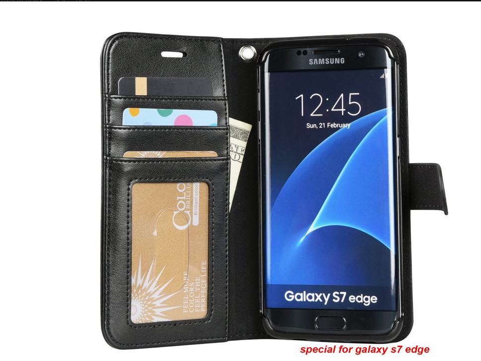 Galaxy S7 edge vintage fine leather wallet case