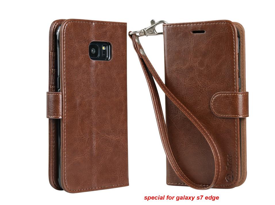 Galaxy S7 edge vintage fine leather wallet case