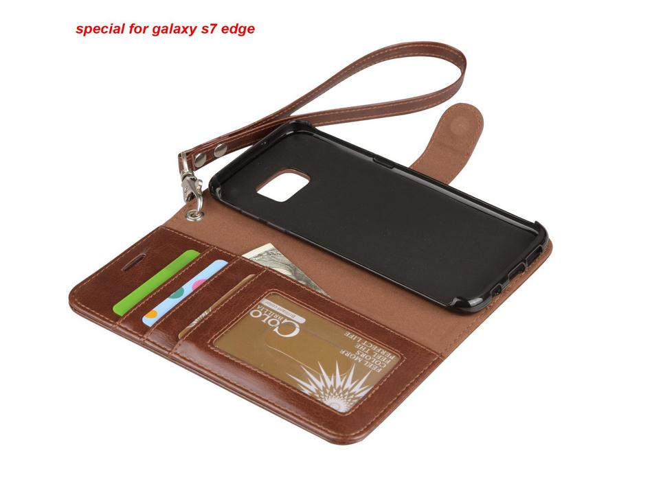 Galaxy S7 edge vintage fine leather wallet case