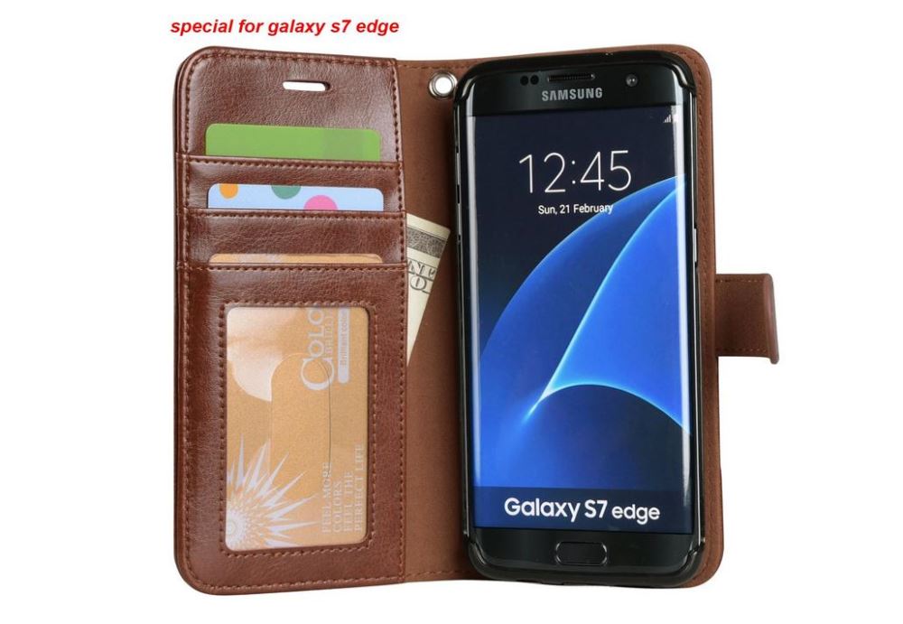 Galaxy S7 edge vintage fine leather wallet case