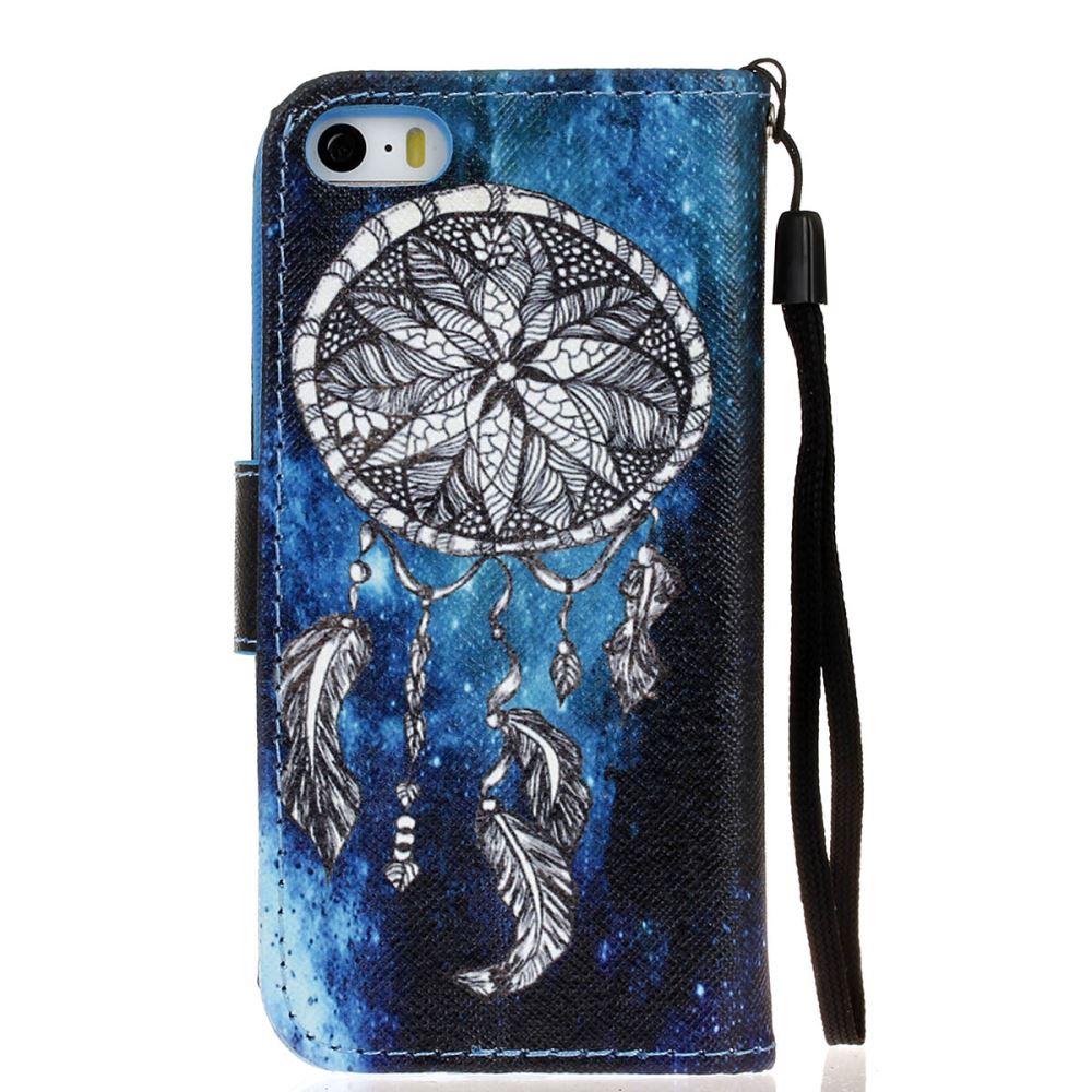 iPhone 5 5s SE case wallet leather case printed