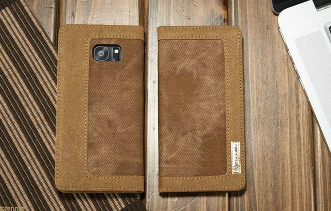 Galaxy S7 contrast denim folio wallet case magnetic closure