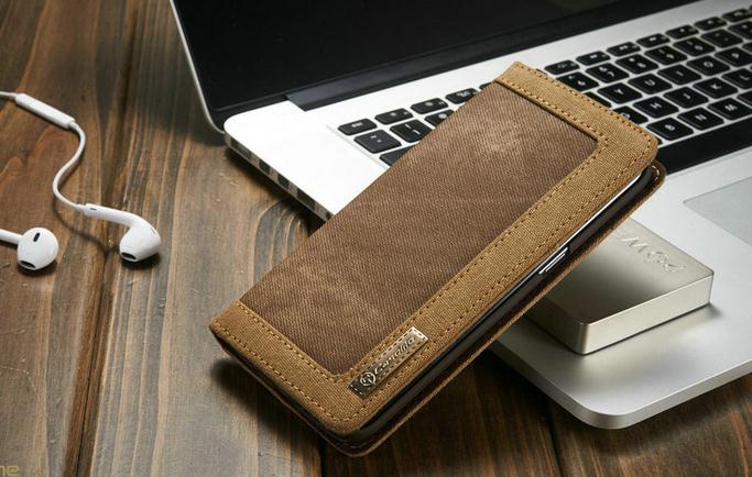 Galaxy S7 contrast denim folio wallet case magnetic closure