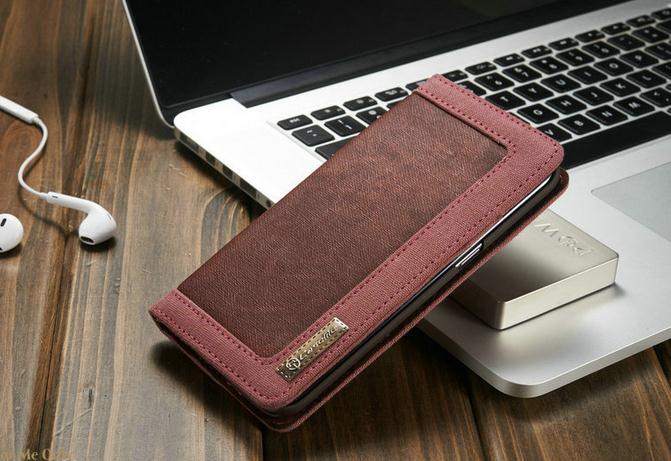 Galaxy S7 edge contrast denim folio wallet case magnetic closure
