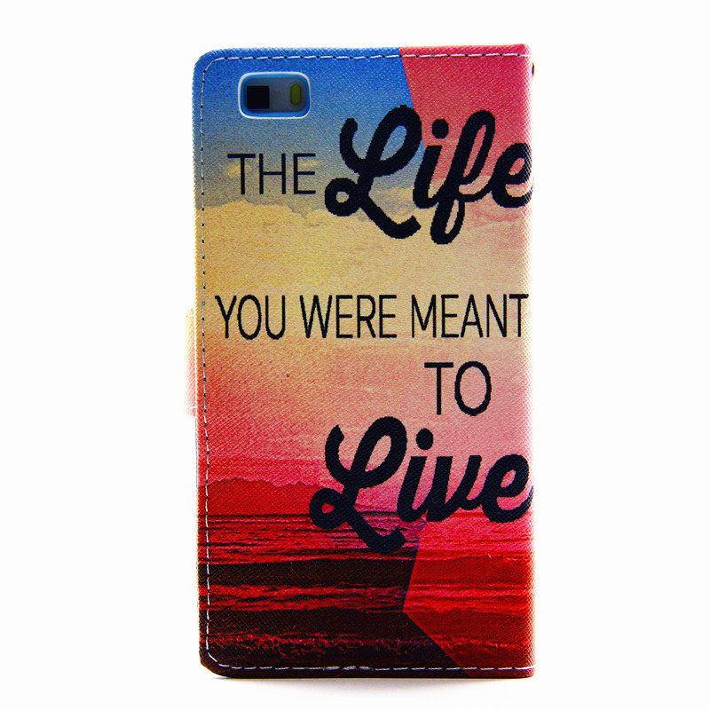 Huawei P8 LITE case wallet leather case printed