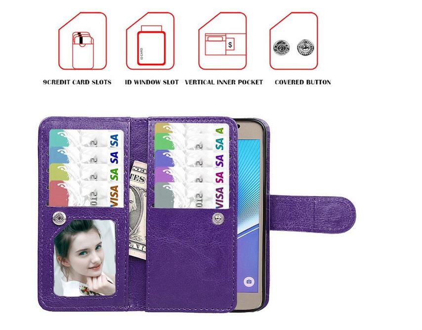 Note 5 double wallet leather case detachable Note 5 double wallet leather case detachable