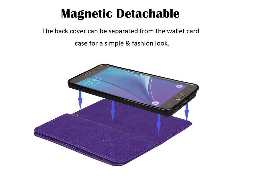 Note 5 double wallet leather case detachable Note 5 double wallet leather case detachable