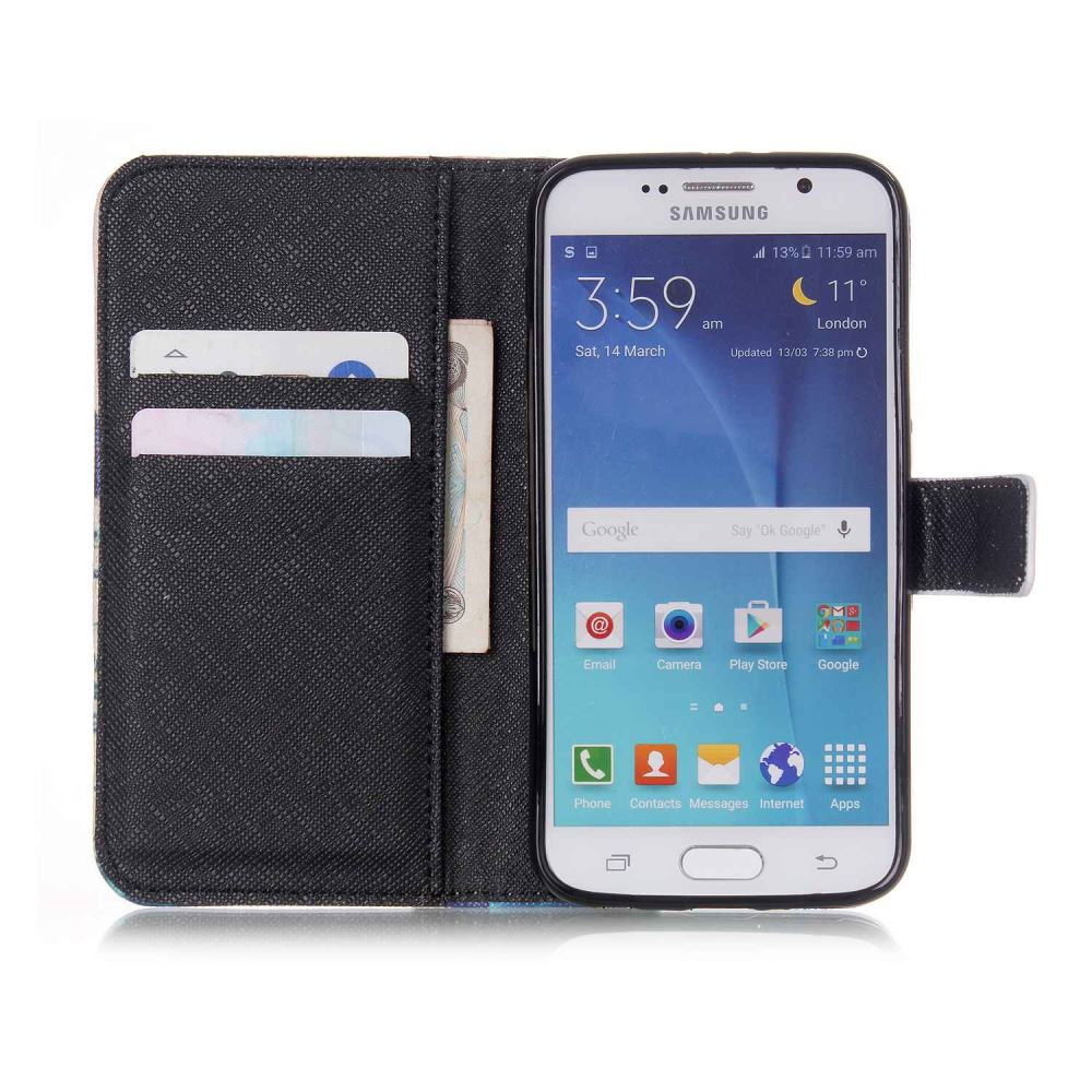 Galaxy S6 case wallet leather case printed