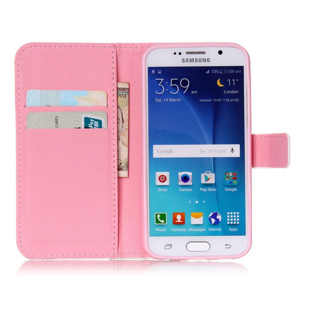 Galaxy S6 case wallet leather case printed
